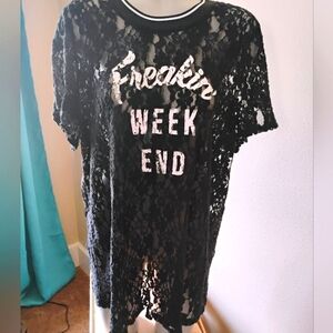 Lane Bryant "Freakin Weekend" Lace Top, Sz 18/20